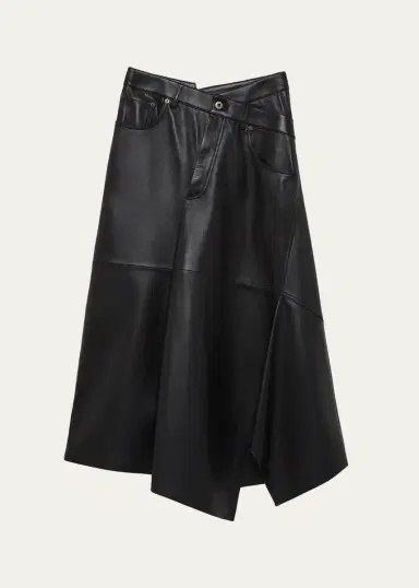 Loewe Asymmetric Leather Midi Skirt | Thumbnail 2