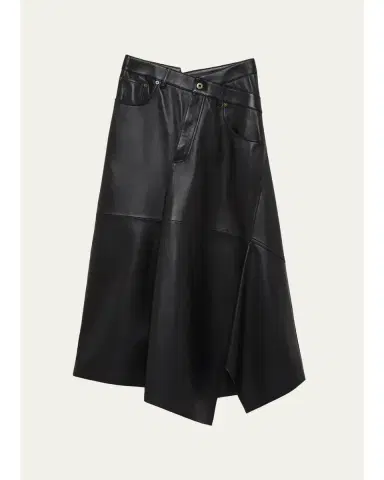 Loewe Asymmetric Leather Midi Skirt | Thumbnail 1