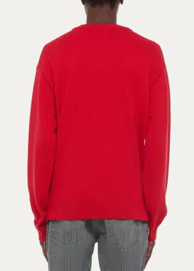 Helmut Lang Men's Cotton Lettuce-Trim Crewneck Sweater | Thumbnail 3