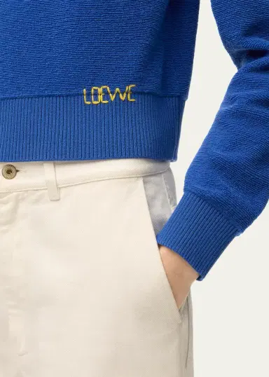 LOEWE Logo Embroidered Wool Crewneck Sweater | Thumbnail 5