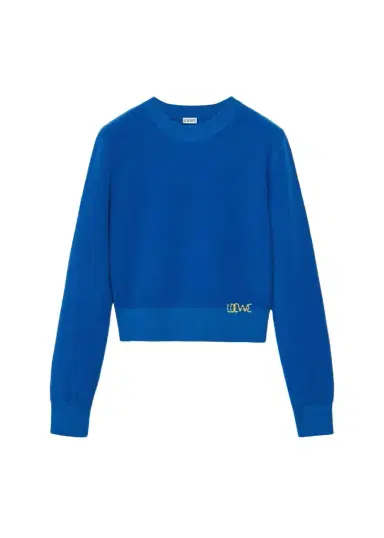 LOEWE Logo Embroidered Wool Crewneck Sweater | Thumbnail 1