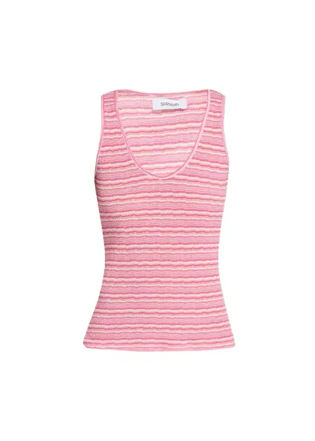 Sprwmn Striped Knit Tank Top