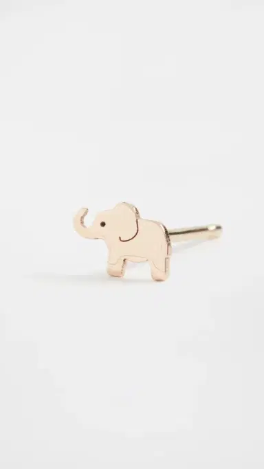 Zoë Chicco 14k Gold Single Itty Bitty Elephant Stud | Thumbnail 2