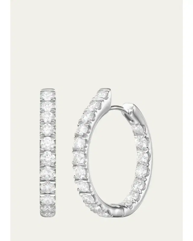 Melissa Kaye Clara Medium Diamond Hoop Earrings