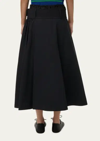 Loewe Belted Double-Waistband Midi A-Line Skirt | Thumbnail 3