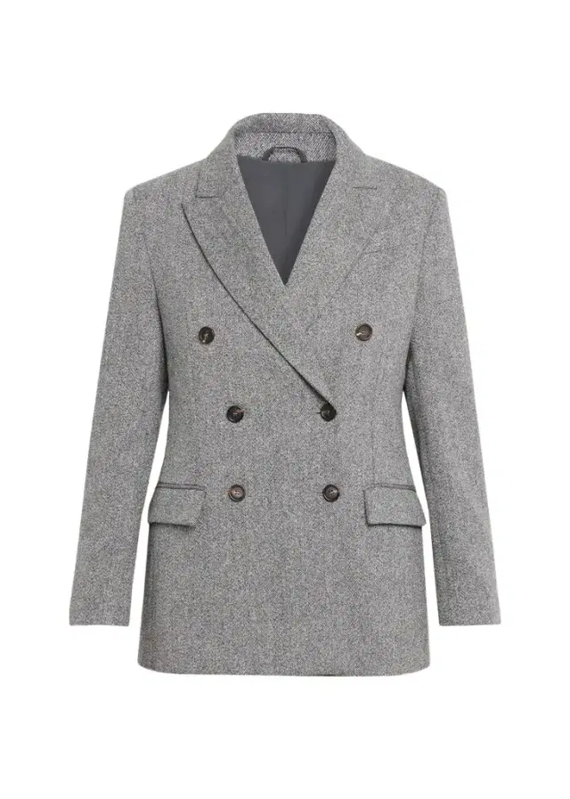 Brunello Cucinelli Wool-Mohair Herringbone Blazer