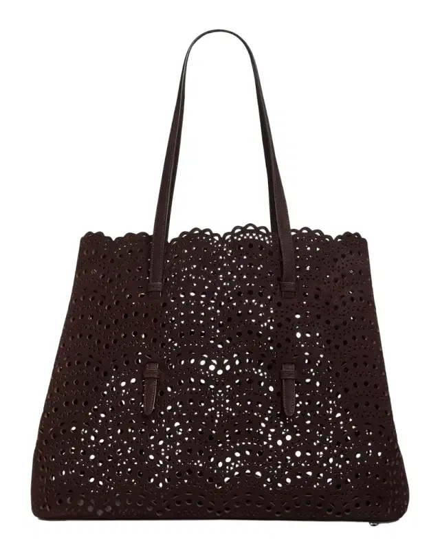 ALAÏA Mina 37 Vienne Wave Leather Tote Bag