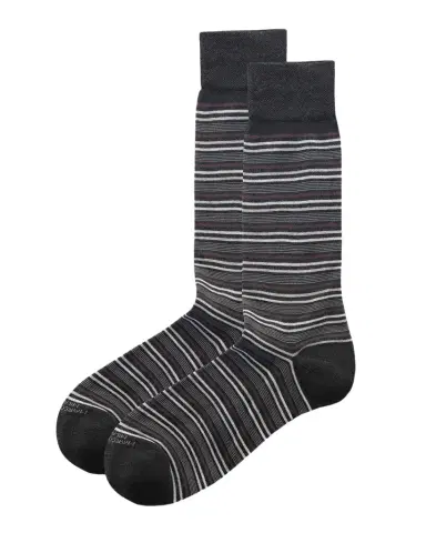 Marcoliani Men's Multi-Stripe Cotton Blend Mid-Calf Socks | Thumbnail 1