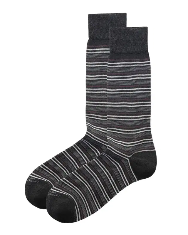 Marcoliani Men's Multi-Stripe Cotton Blend Mid-Calf Socks