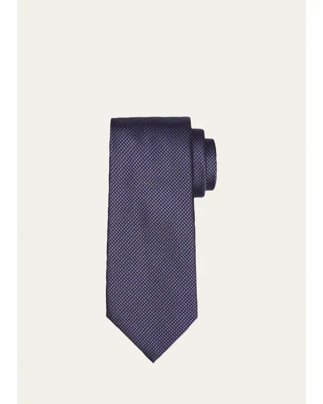Tom Ford Men's Micro-Pied de Poule Silk Tie