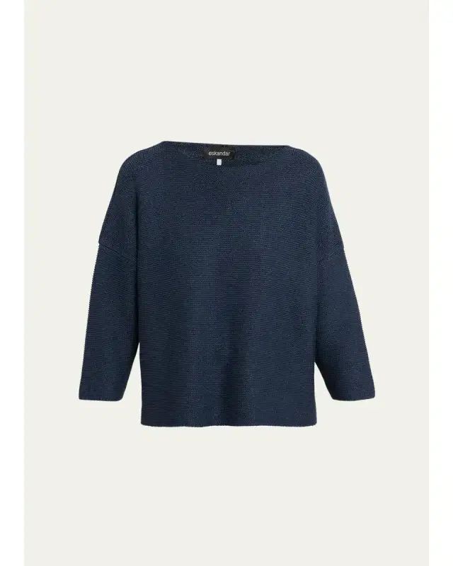 Eskandar Mulberry Silk Cropped Bateau