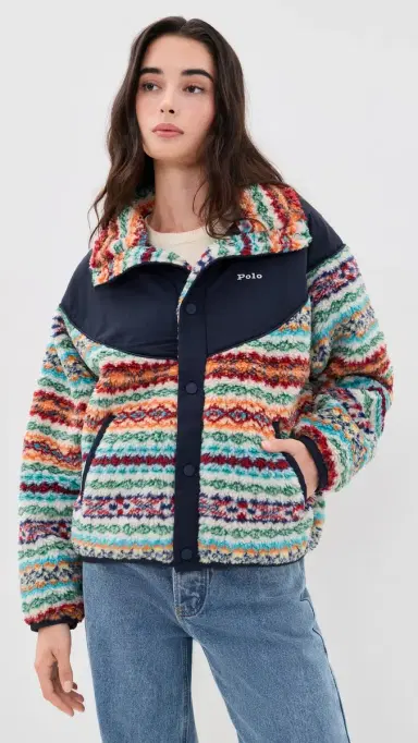 Polo Ralph Lauren Jacquard Knit Funnel Neck Jacket Multi | Thumbnail 2