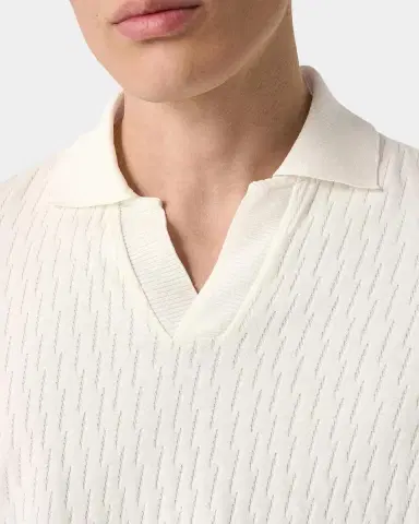 Eton Jacquard Cotton Polo Shirt | Thumbnail 4 Eton Jacquard Cotton Polo Shirt | Thumbnail 4