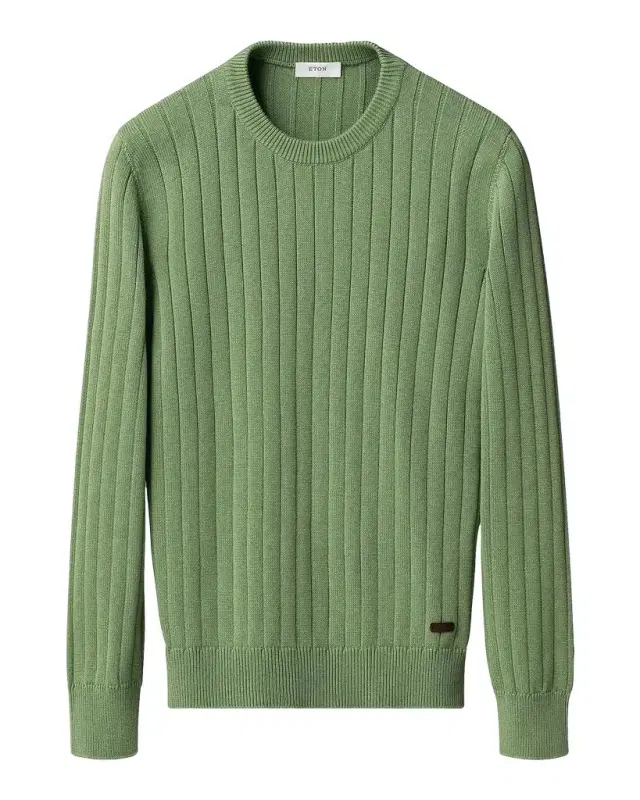 Eton Men's Rib-Knit Crewneck Sweater