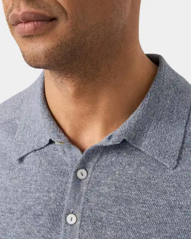 Eton Linen-Cotton Fine Knit Polo Shirt | Thumbnail 5 Eton Linen-Cotton Fine Knit Polo Shirt | Thumbnail 5