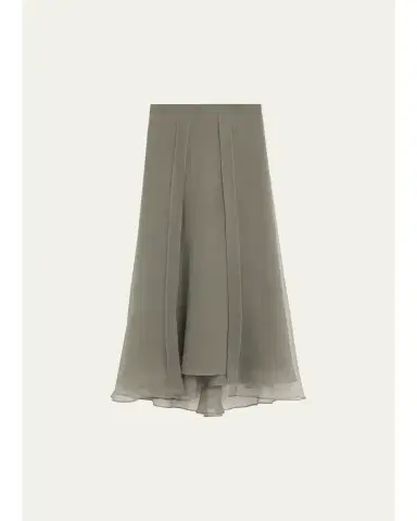 Brunello Cucinelli Layered Crispy Silk Maxi Circle Skirt | Thumbnail 1 Brunello Cucinelli Layered Crispy Silk Maxi Circle Skirt | Thumbnail 1