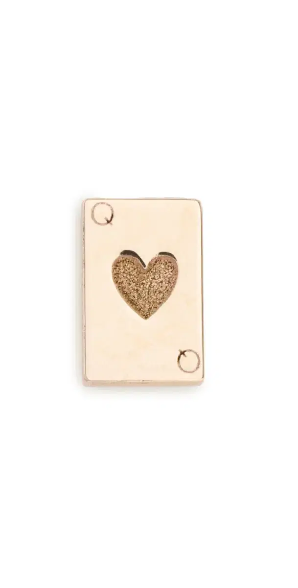 14k Gold Itty Bitty Queen of Hearts Stud Earring