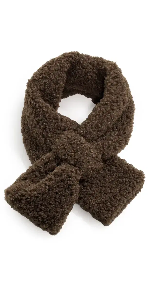 Hat Attack Teddy Sherpa Pull Thru Scarf Brown One Size
