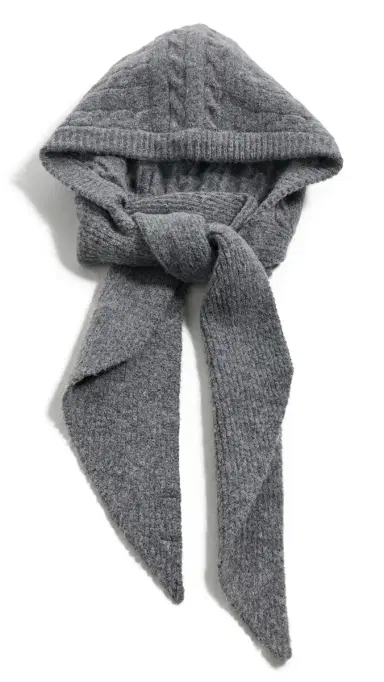 Hat Attack Cable Hooded Scarf Grey One Size | Thumbnail 5