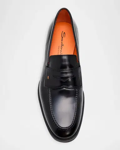 Santoni Men's Easy Leather Penny Loafers | Thumbnail 6