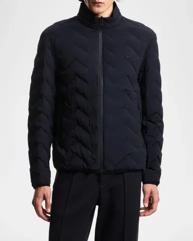 Emporio Armani Chevron-Quilted Nylon Down Jacket | Thumbnail 4
