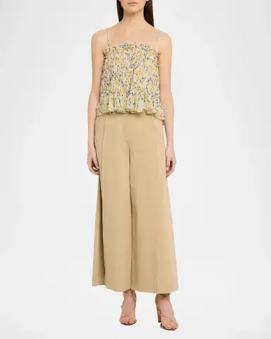 Ulla Johnson Sascha Cropped Wide-Leg Cotton Trousers | Thumbnail 2