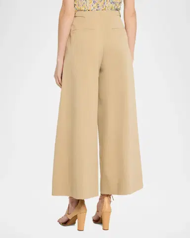Ulla Johnson Sascha Cropped Wide-Leg Cotton Trousers | Thumbnail 3