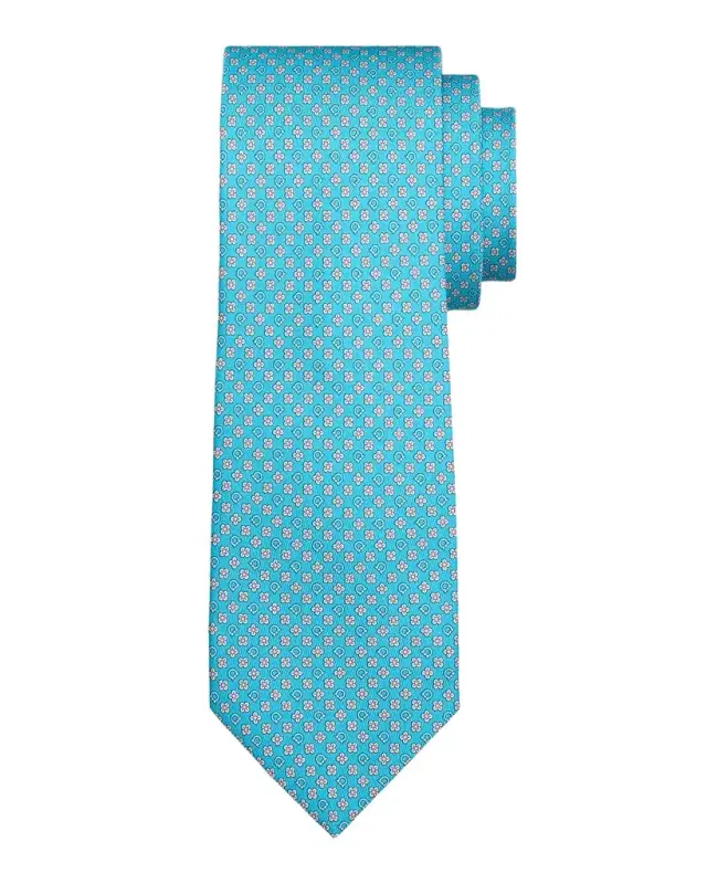 Ferragamo Men's Floral-Gancio Silk Tie