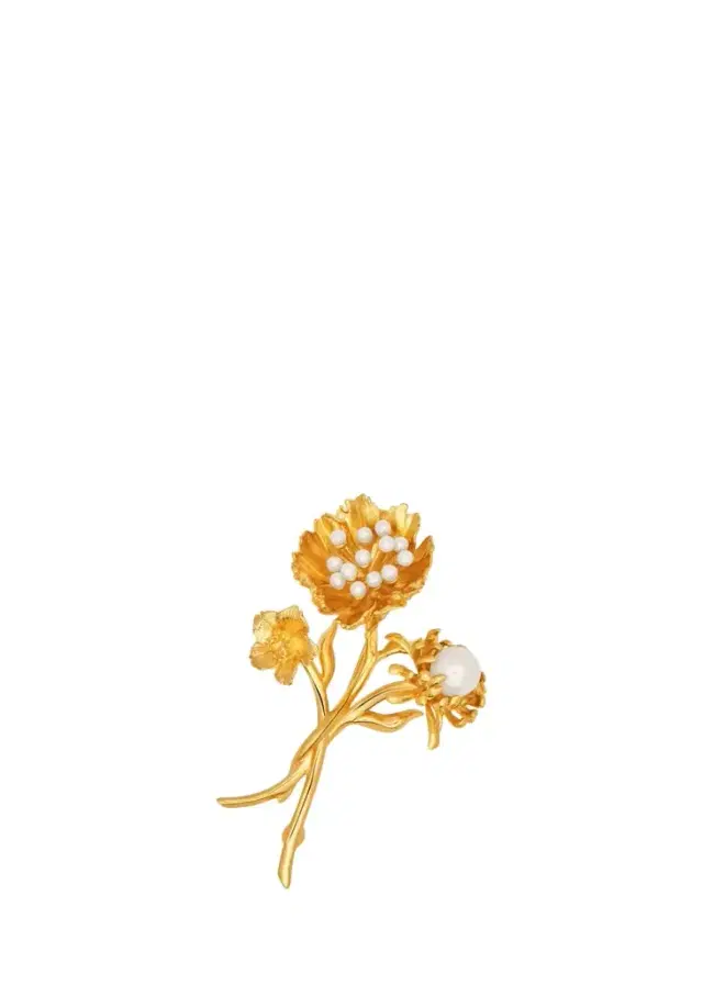 Oscar de la Renta Golden Bouquet Brooch