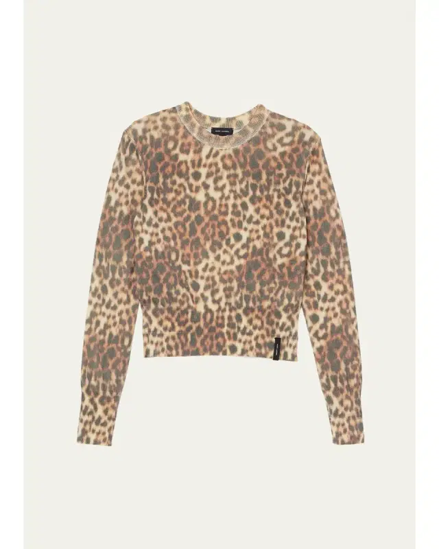 Marc Jacobs Leopard-Print Cotton Sweater