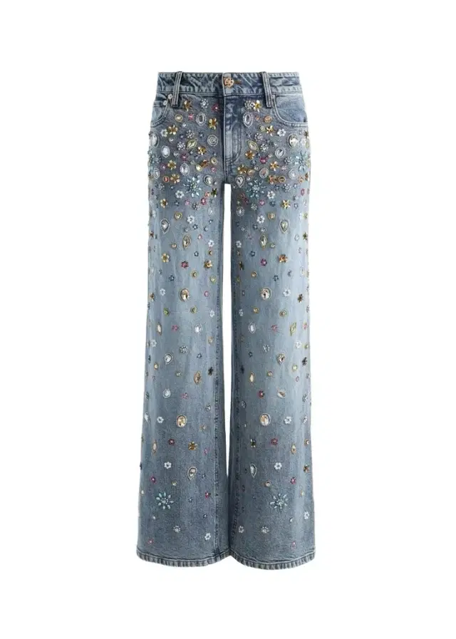 Alice + Olivia Amazing Embellished Mid-Rise Baggy Jeans