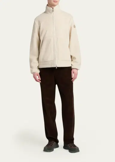 Moncler Men's Fleece Stand Collar Full-Zip Cardigan | Thumbnail 2