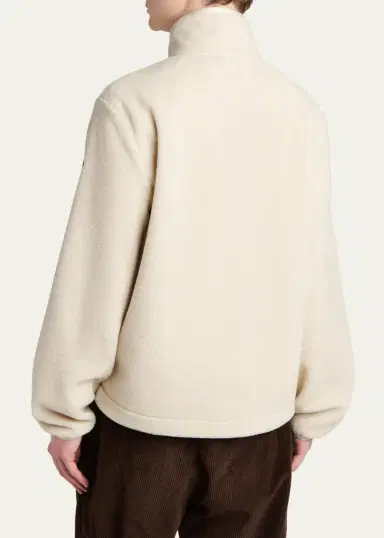 Moncler Men's Fleece Stand Collar Full-Zip Cardigan | Thumbnail 3