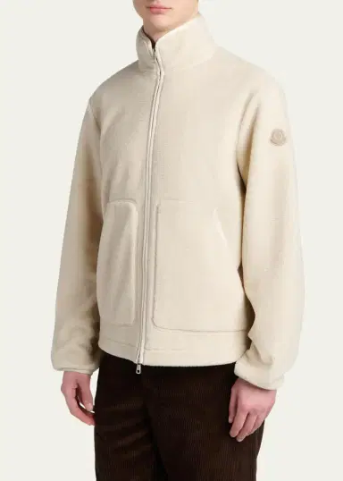 Moncler Men's Fleece Stand Collar Full-Zip Cardigan | Thumbnail 4