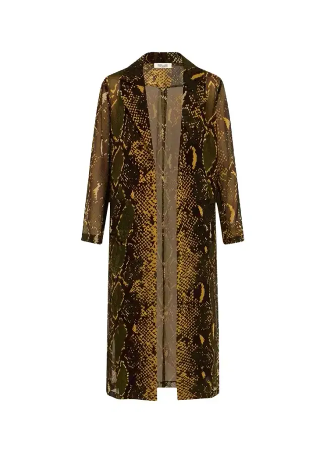 Diane von Furstenberg Vesper Snakeskin-Print Georgette Duster