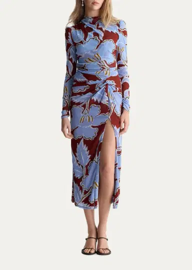 Diane von Furstenberg Amadis Floral-Print Mesh Midi Dress | Thumbnail 2