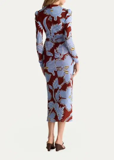 Diane von Furstenberg Amadis Floral-Print Mesh Midi Dress | Thumbnail 3