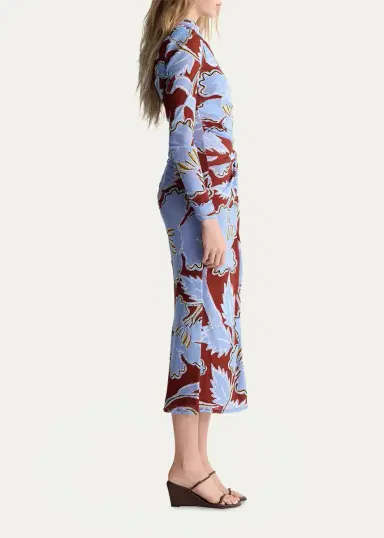 Diane von Furstenberg Amadis Floral-Print Mesh Midi Dress | Thumbnail 4