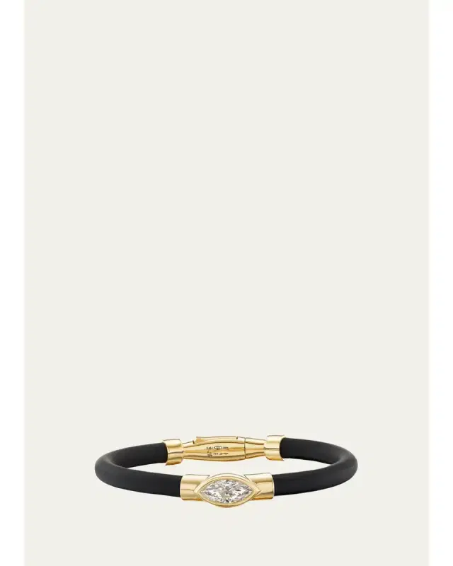 Uniform Object 18K Carbon Bracelet with Marquise Diamond