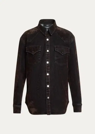 AMIRI Men's Flock Denim Western Shirt | Thumbnail 2
