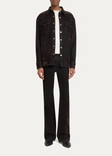 AMIRI Men's Flock Denim Western Shirt | Thumbnail 3