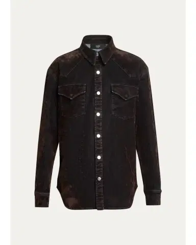AMIRI Men's Flock Denim Western Shirt | Thumbnail 1