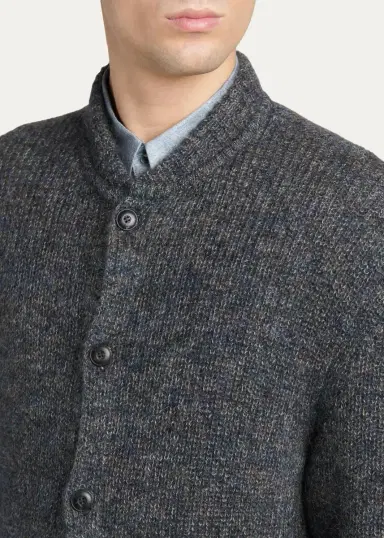 Giorgio Armani Men's Rib-Knit Mohair-Blend Cardigan | Thumbnail 6 Giorgio Armani Men's Rib-Knit Mohair-Blend Cardigan | Thumbnail 6