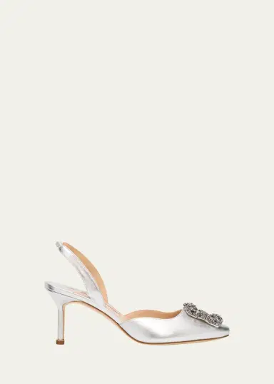 Manolo Blahnik 70mm Carolyne Metallic Leather Buckle Pumps | Thumbnail 2 Manolo Blahnik 70mm Carolyne Metallic Leather Buckle Pumps | Thumbnail 2