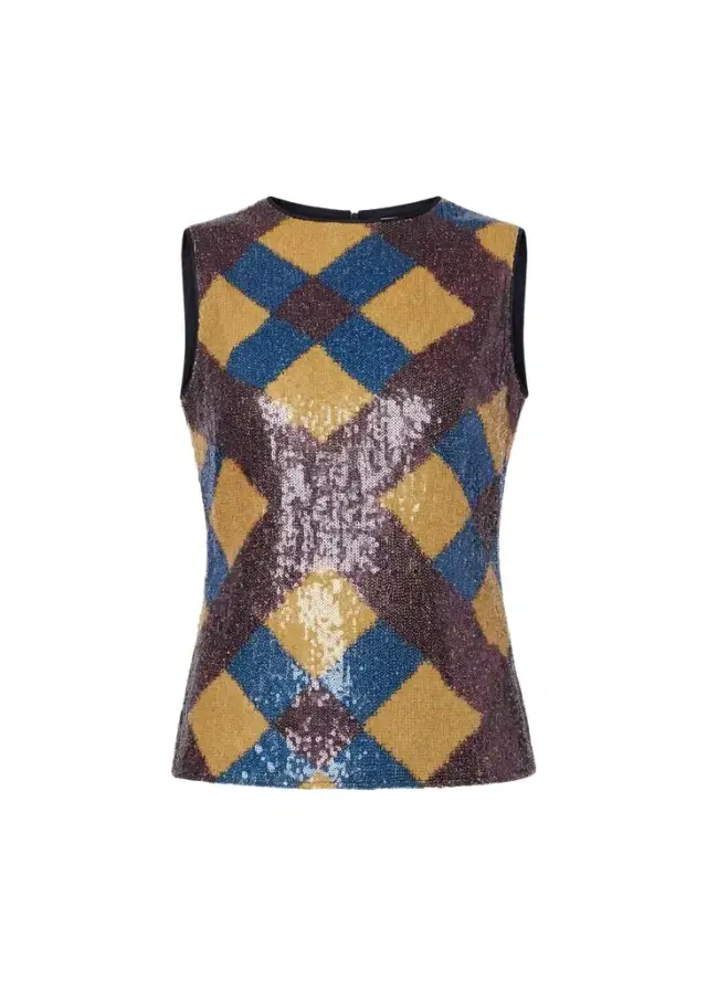 Diane von Furstenberg Tanselle Sequin Mesh Top