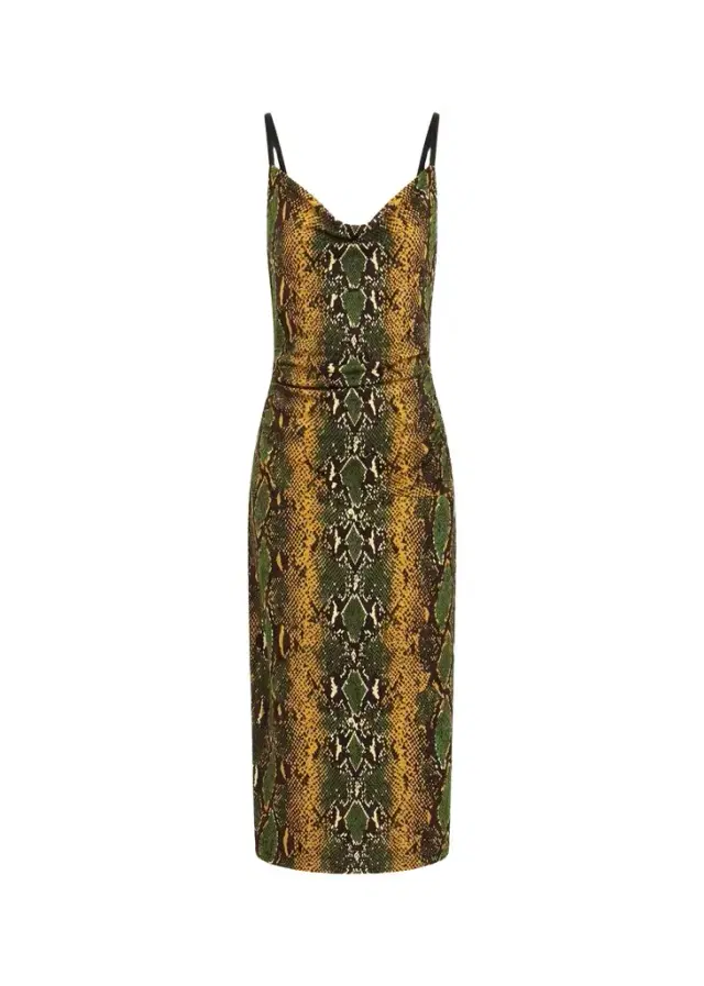 Diane von Furstenberg Claudia Snakeskin-Print Midi Slip Dress