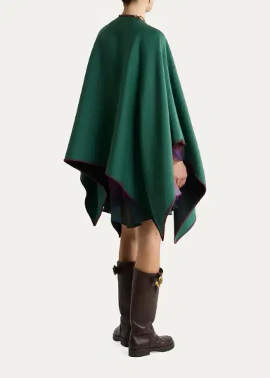 Etro Reversible Jacquard Cape | Thumbnail 3