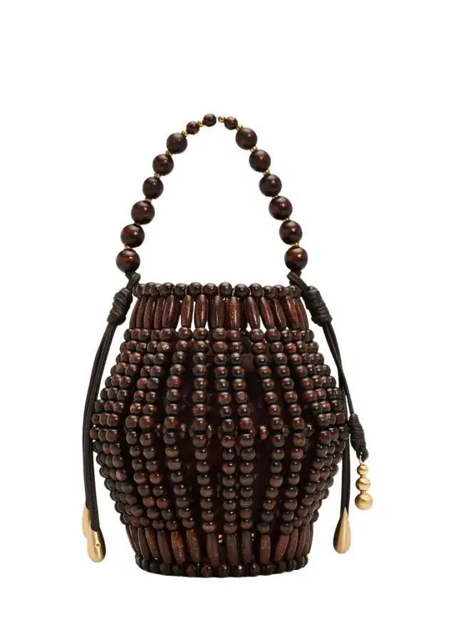 Cult Gaia Mercier Beaded Leather Top-Handle Bag