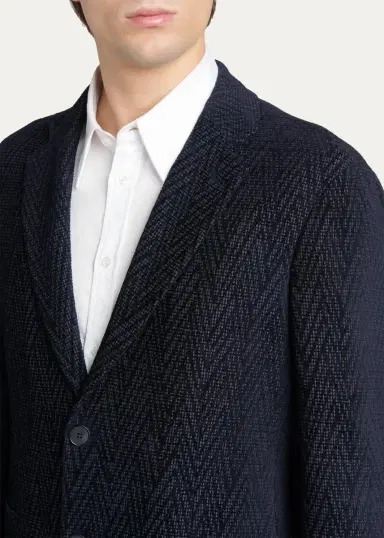 Giorgio Armani Men's Chevron Jacquard Single-Breasted Sport Coat | Thumbnail 5