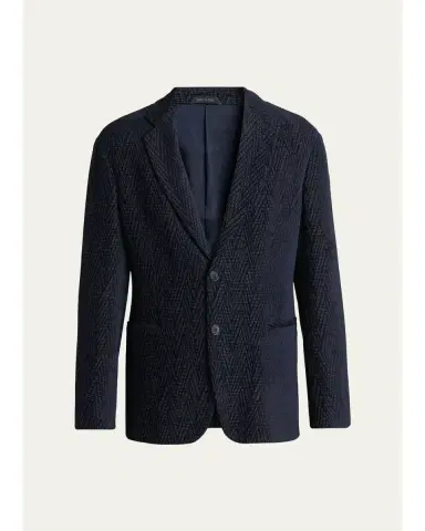 Giorgio Armani Men's Chevron Jacquard Single-Breasted Sport Coat | Thumbnail 6